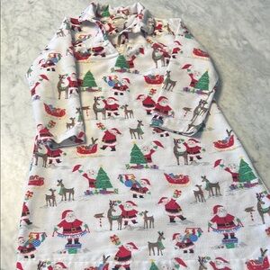 Pottery Barn Kids organic Christmas Festive Santa and Reindeer Kids Nightgown
